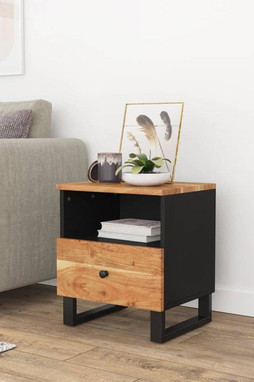 vidaXL 350650 - Table de chevet Bois dacacia solide et dingénierie