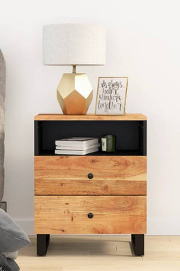 vidaXL 350665 - Table de chevet 50x33x62cm Bois dacacia solide et dingénierie