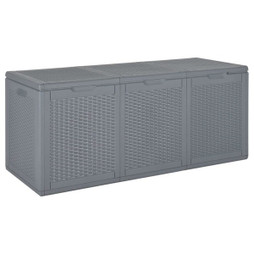 vidaXL 364061 - Boîte de rangement de jardin gris PP rotin 270 L