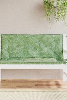 vidaXL 361694 - Coussins de banc de jardin lot de 2 motif de feuilles tissu