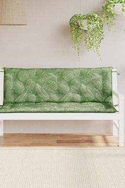 vidaXL 361713 - Coussins de banc de jardin lot de 2 motif de feuilles tissu