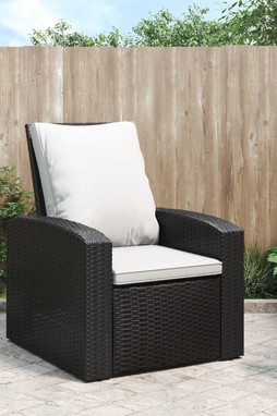 vidaXL 364105 - Fauteuil inclinable de jardin avec coussins noir résine tressée