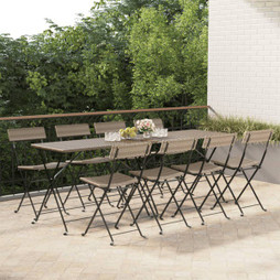 vidaXL 3152120 - Chaises de bistrot pliantes lot de 8 Résine tressée acier