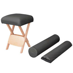 vidaXL 110147 - Tabouret de massage pliant siège 12 cm dépaisseur 2 traversins