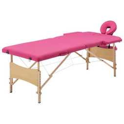 vidaXL 110185 - Table de massage pliable 2 zones Bois