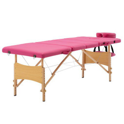 vidaXL 110191 - Table de massage pliable 4 zones Bois