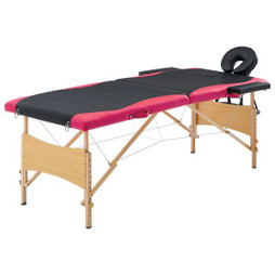 vidaXL 110208 - Table de massage pliable 2 zones Bois et rose