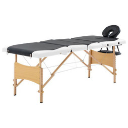 vidaXL 110220 - Table de massage pliable 4 zones Bois et blanc