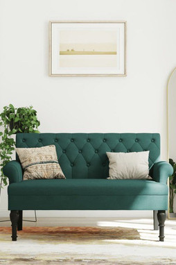 vidaXL 372124 - Banc avec dossier vert foncé 120x62x75,5 cm tissu