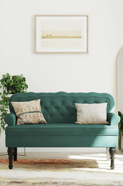 vidaXL 372158 - Banc avec dossier vert foncé 119,5x64,5x75 cm velours