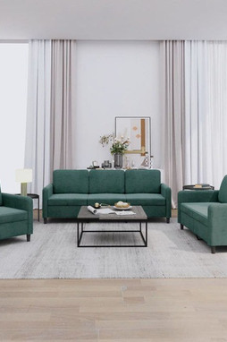 vidaXL 3201936 - Ensemble de canapés 3 pcs vert foncé velours