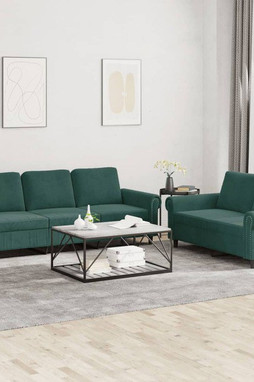 vidaXL 3202252 - Ensemble de canapés 2 pcs avec coussins foncé Velours