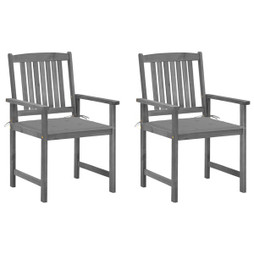 vidaXL 3061223 - Chaises de jardin et coussins lot de 2 Bois acacia massif
