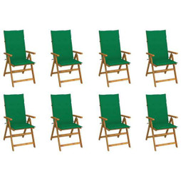 vidaXL 3075059 - Chaises pliables de jardin avec coussins lot de 8 Bois dacacia