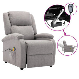 vidaXL 3074009 - Fauteuil électrique de massage gris clair tissu