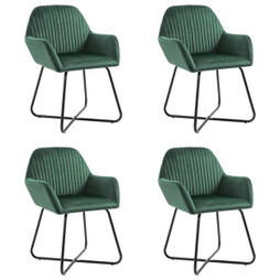 vidaXL 277007 - Chaises à manger lot de 4 vert velours