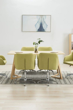 vidaXL 278438 - Chaises pivotantes à manger lot de 6 vert tissu