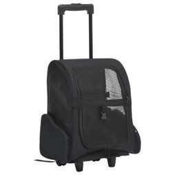 vidaXL 171019 - Chariot polyvalent pliable pour animaux de compagnie noir