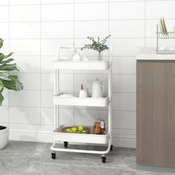 vidaXL 336336 - Chariot de cuisine 3 niveaux 42x35x85 cm Fer et ABS