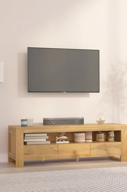 vidaXL 340872 - Meuble TV 110x30x35 cm Bois de teck solide