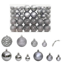 vidaXL 356100 - Boules de Noël 100 pcs gris 3 / 4 / 6 cm