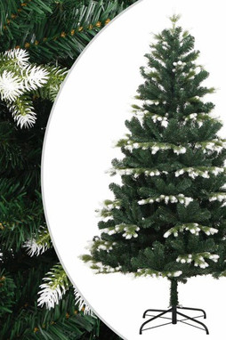 vidaXL 356755 - Sapin de Noël artificiel à charnières avec neige floquée 120 cm