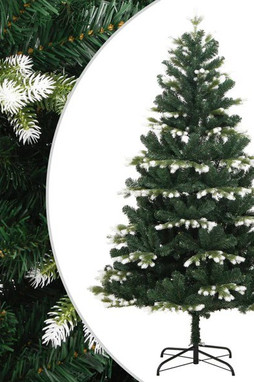 vidaXL 356757 - Sapin de Noël artificiel à charnières avec neige floquée 180 cm