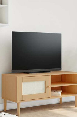 vidaXL 358040 - Meuble TV SENJA aspect rotin marron 106x40x49cm bois massif pin
