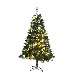 vidaXL 3210319 - Sapin de Noël artificiel articulé 150 LED et boules 120 cm