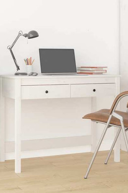 vidaXL 824644 - Bureau avec tiroirs 100x50x78 cm Bois massif de pin