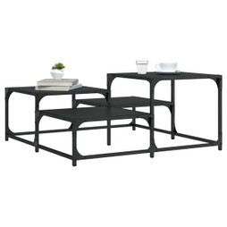 vidaXL 837742 - Table basse noir 87,5x87,5x40 cm bois dingénierie