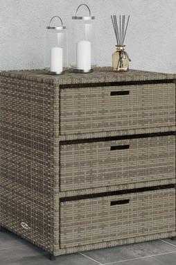 vidaXL 365557 - Armoire de rangement de jardin gris 55x59x69 cm résine tressée