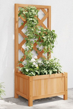 vidaXL 365473 - Jardinière avec treillis marron bois massif de sapin