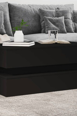 vidaXL 839862 - Table basse avec lumières LED noir 90x50x40 cm