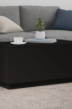 vidaXL 839876 - Table basse avec lumières LED noir 90x50x40 cm