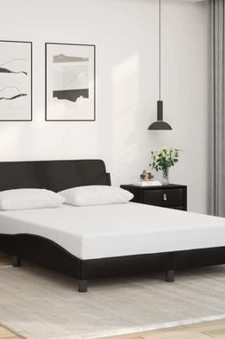 vidaXL 373285 - Cadre de lit sans matelas noir 137x190 cm similicuir