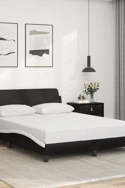 vidaXL 373287 - Cadre de lit sans matelas noir et blanc 137x190 cm similicuir
