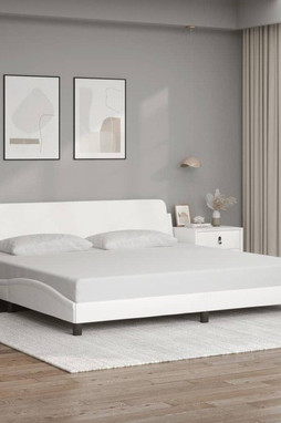 vidaXL 373302 - Cadre de lit sans matelas blanc 193x203 cm similicuir