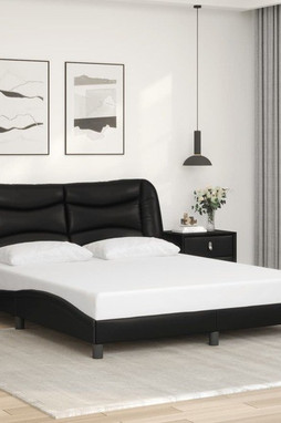 vidaXL 3208039 - Cadre de lit sans matelas noir 152x203 cm similicuir