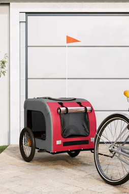 vidaXL 93838 - Remorque de vélo pour animaux de compagnie rouge et gris