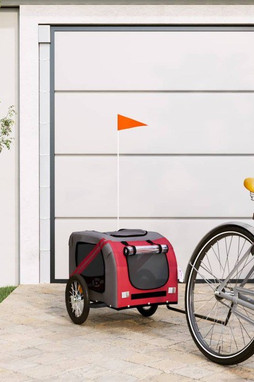 vidaXL 93873 - Remorque de vélo pour animaux de compagnie rouge et gris