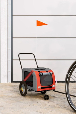 vidaXL 93886 - Pet Bike Trailer and Black Oxford Fabric and Iron