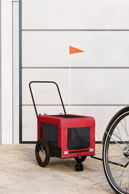 vidaXL 93929 - Remorque de vélo pour animaux de compagnie rouge et noir