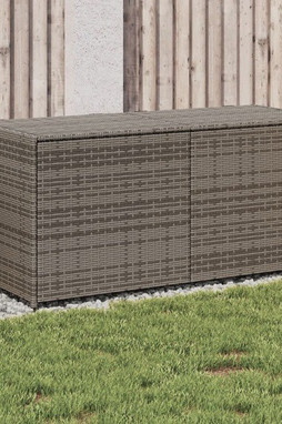 vidaXL 365314 - Boîte de rangement de jardin gris 283L résine tressée