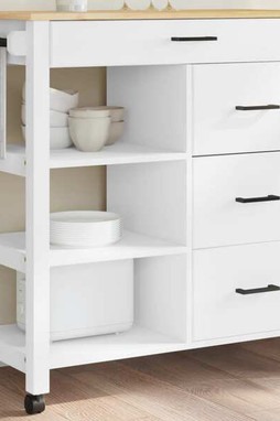vidaXL 376114 - Chariot de cuisine MONZA 84x40x90 cm bois massif de pin