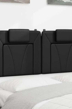 vidaXL 374821 - Coussin de tête de lit noir 152 cm similicuir