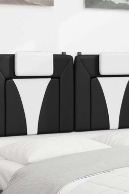 vidaXL 374823 - Coussin de tête de lit noir et blanc 152 cm similicuir