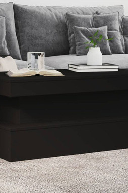 vidaXL 839848 - Table basse avec lumières LED noir 90x50x40 cm