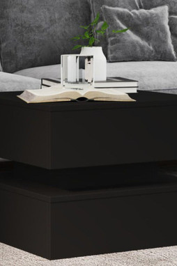 vidaXL 839855 - Table basse avec lumières LED noir 50x50x40 cm