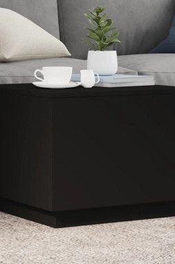 vidaXL 839869 - Table basse avec lumières LED noir 50x50x40 cm